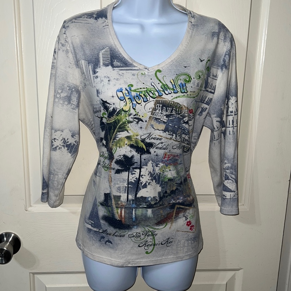Honolulu Hawaii 3-Quarter Sleeve Tshirt
